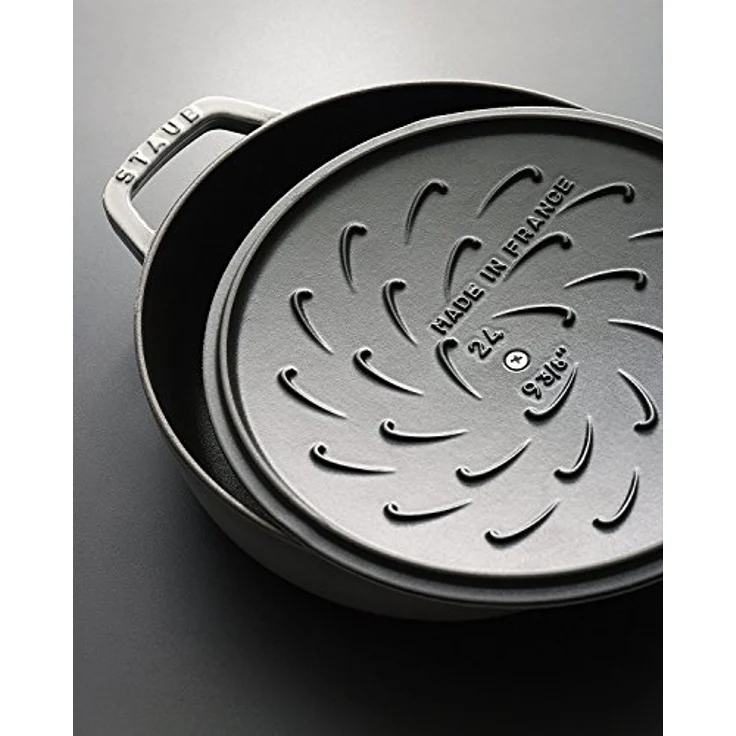 Staub Bräter mit Chistera, Induktionsgeeignet, Gusseisen, Kirschrot, 24 cm, 1 Einheiten – Bild 5