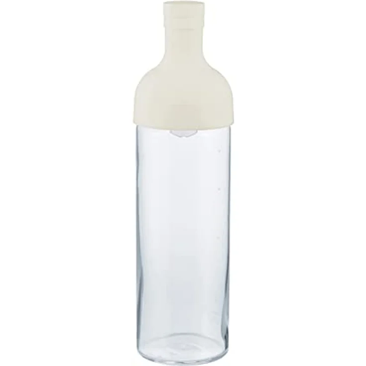 HARIO Cold Brew Tee-Weinflasche, 750 ml, Weiß - Hitzebeständiges Glas, Silikongummi Auslauf/Stopper, PP Filter – Bild 1