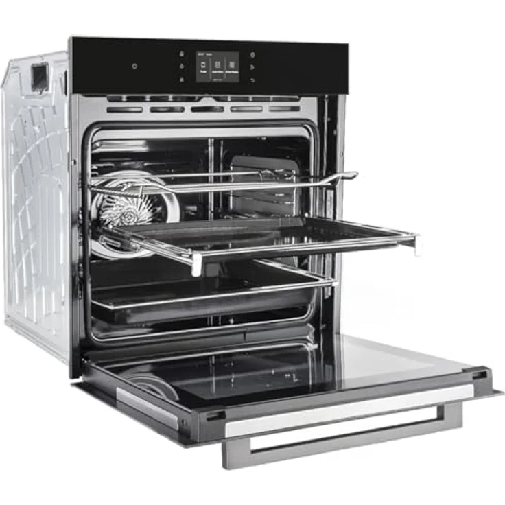 KKT KOLBE EB8017TFT Einbaubackofen 60 cm, TFT-Touch-Display, 72L, 3,2kW, Soft-Close Tür, Katalyse, Pizzafunktion, Heißluft, Timer, Edelstahl-schwarzes Glas – Bild 4