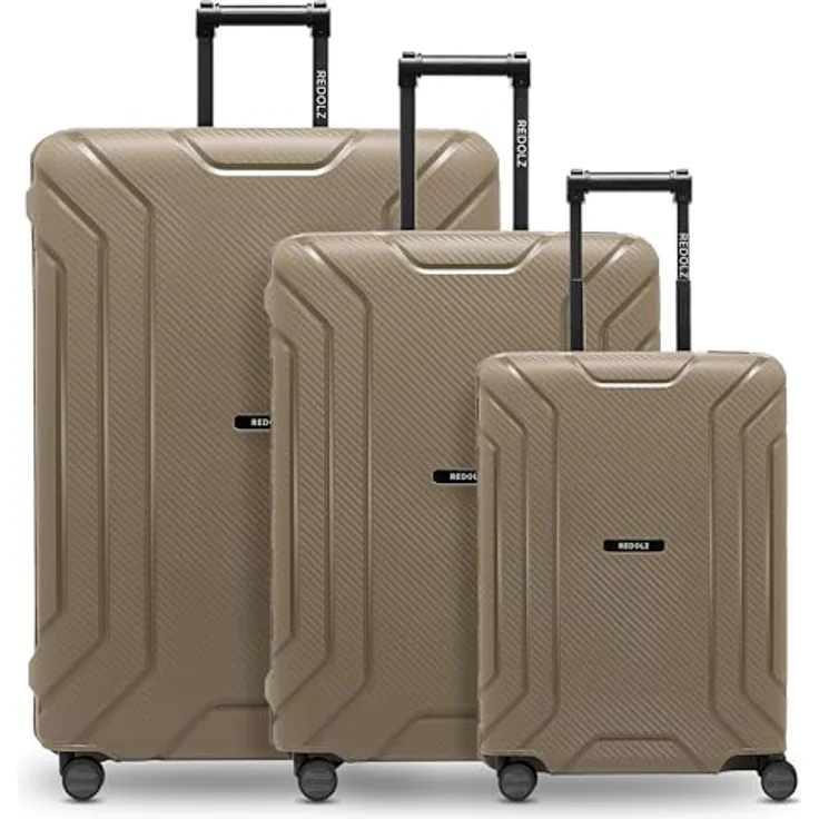 REDOLZ Hartschalen Koffer-Set 3-teilig ohne Reißverschluss | 3-Punkt-Verschluss-System | aus hochwertigem Polypropylen Material | 4-Doppelrollen & TSA-Schloss für Damen & Herren (Essentials 15) – Bild 1