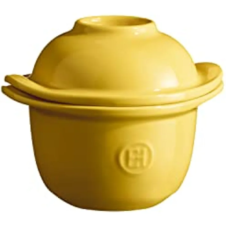 Emile Henry Egg Nest, Eierkocher aus Keramik für 1-3 weichgekochte Eier, ideal für Ofen und Mikrowelle, grau