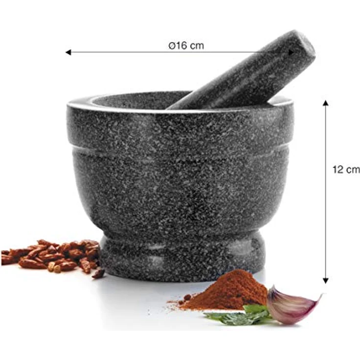 Lacor 60516 Mörser mit Stößel, Granit, 16 x 12 cm – Bild 3