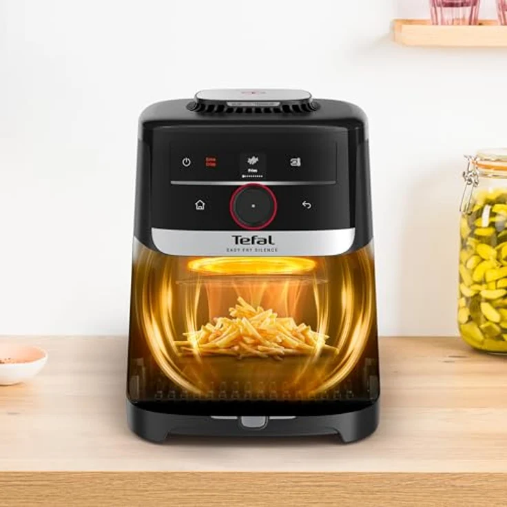 Tefal Easy Fry Smart & Silence Heißluftfritteuse EY5728, extrem leise, Smart-Assist-System, 5 Liter, Antihaftbeschichtung, bis zu 55 Lebensmitteln, Schwarz/Edelstahl – Bild 5