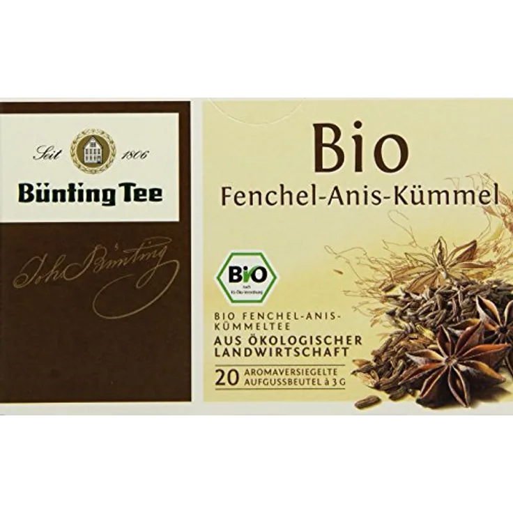 Bünting Tee Bio Fenchel-Anis-Kümmel, 20 Tassenbeutel