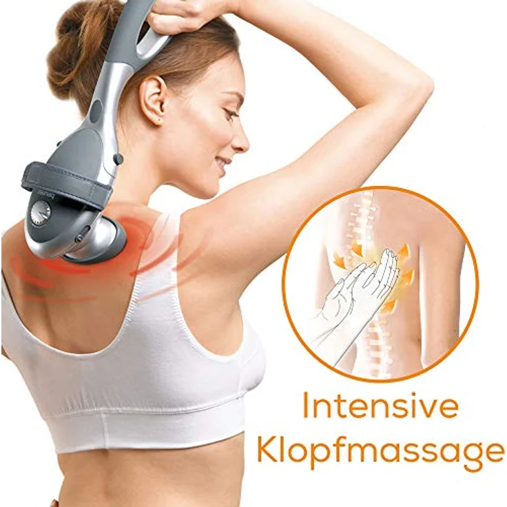 Beurer MG 70 Infrarot Massagegerät, Klopfmassage, zur Massage von Rücken, Nacken, Arme, Beine, zwei verschiedene Aufsätze, Infrarotwärmefunktion, (1er Pack) – Bild 5