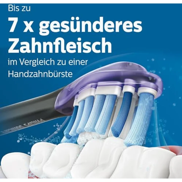 Philips Sonicare HX9054/33 Aufsteckbürste Premium GumCare, 7x gesünderes Zahnfleisch, RFID-Chip, 4er-Pack, Schwarz – Bild 2