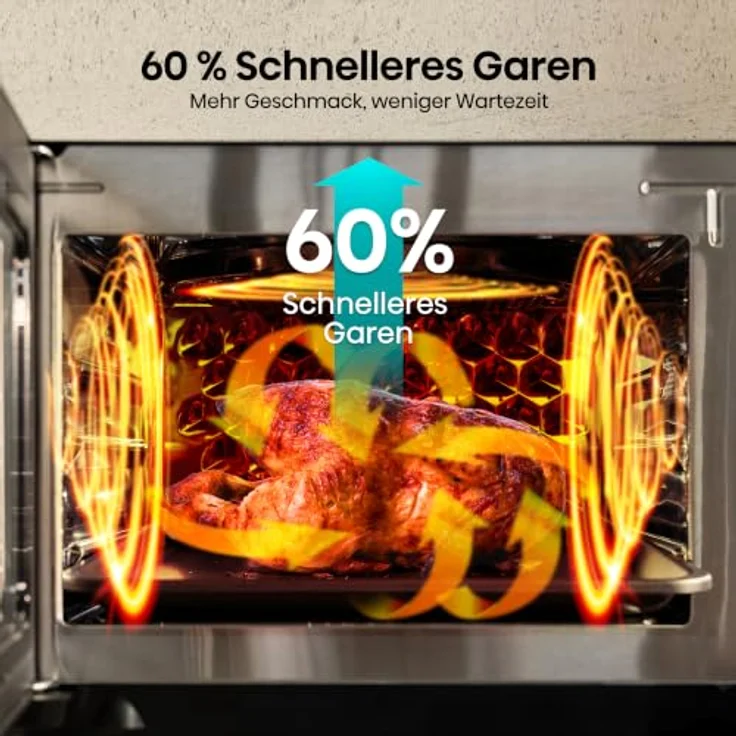 Hisense H28SO1 SpeedOven 7-in-1 Multifunktionsofen mit InstantBake, 3300 W, Heißluftfritteuse, Mikrowelle und Pizzafunktion – Bild 5
