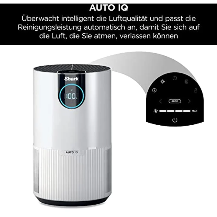 Shark HEPA Luftreiniger [HP100EU] Entfernt Allergene, Schimmel, Bakterien und Partikel, HEPA-Filter, automatische Luftqualitätsüberwachung, leise, weiß – Bild 3