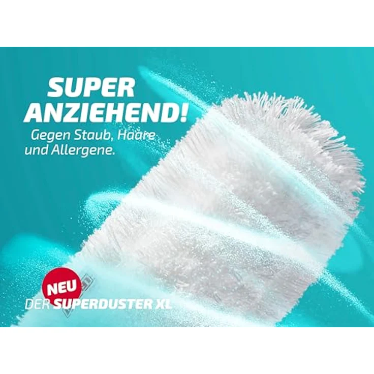 Leifheit Staubwischer SUPERDUSTER XL, waschbarer Mikrofaser Staubwedel mit 3 Ersatzbezügen, bindet Staub sicher auf großen Flächen – Bild 3