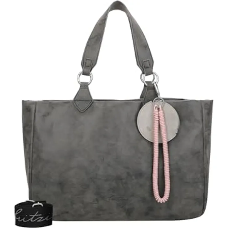 Fritzi aus Preußen Izzy Vintage Shopper Tasche, 42 cm, 100% Polyurethan, schwarz