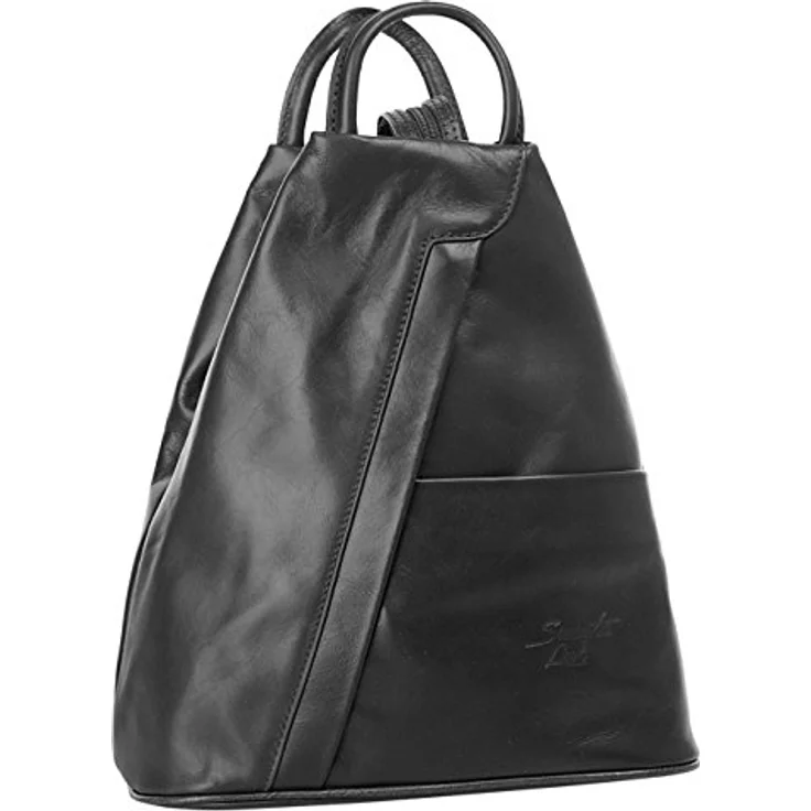 Samantha Look Cityrucksack, echt Leder, Made in Italy, kompakte Größe, verstellbare Schulterriemen, verstärkter Boden – Bild 4