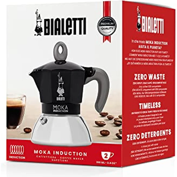 Bialetti New Moka Induction 2 Tassen Schwarz – Bild 2