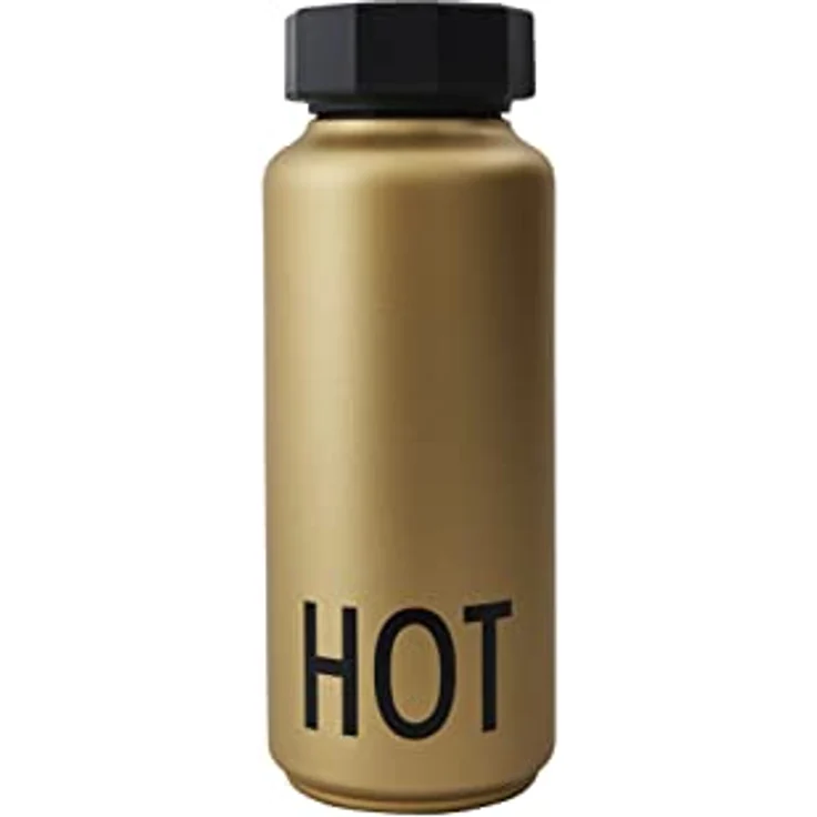 Design Letters Edelstahl Trinkflasche Gold Kohlensäure geeignet BPA-Frei Thermoskanne 12 Stunden Heiß – Bild 2