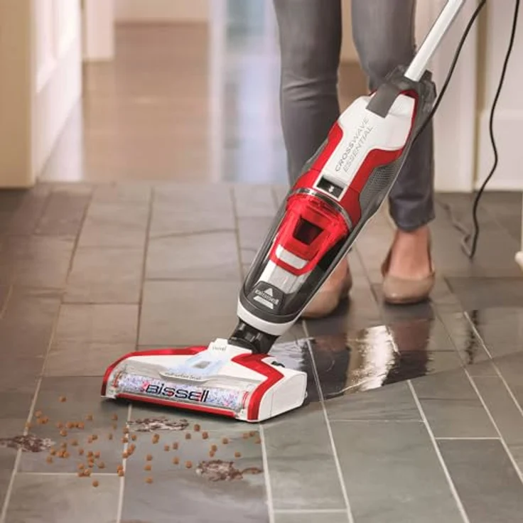 Bissell CrossWave, 3-in-1 Nassreiniger für Hartböden und Teppiche, Grau, Silber, Rot – Bild 4