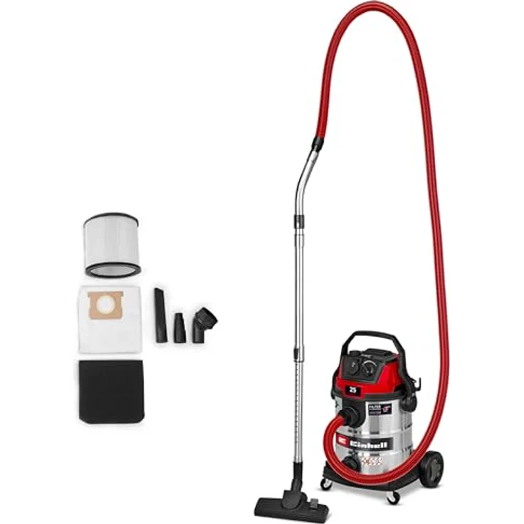 Einhell TE-VC 2580 SACL, Nass-Trockensauger mit 1100 W, 200 mbar Saugleistung, 25 L Behälter, HEPA-Filter und Automatiksteckdose, inkl. Zubehör – Bild 1