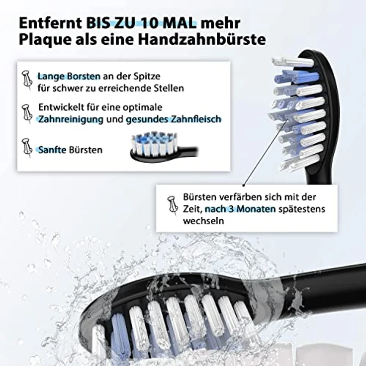 Tristan Auron Business Class Schallzahnbürste - 55.000 Schwingungen - 5 Modi - 60 Tage Akku + inkl. Etui mit UV Desinfektion + 6 Ersatzbürste und 2 Zungenreiniger - pink – Bild 5