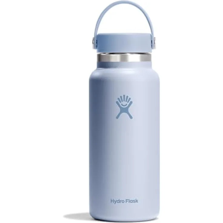HYDRO FLASK Wide Mouth Trinkflasche 946ml (32 oz), isolierte Edelstahl-Sportflasche mit auslaufsicherem Flex Cap-Deckel & Gurt, spülmaschinenfest - Surf