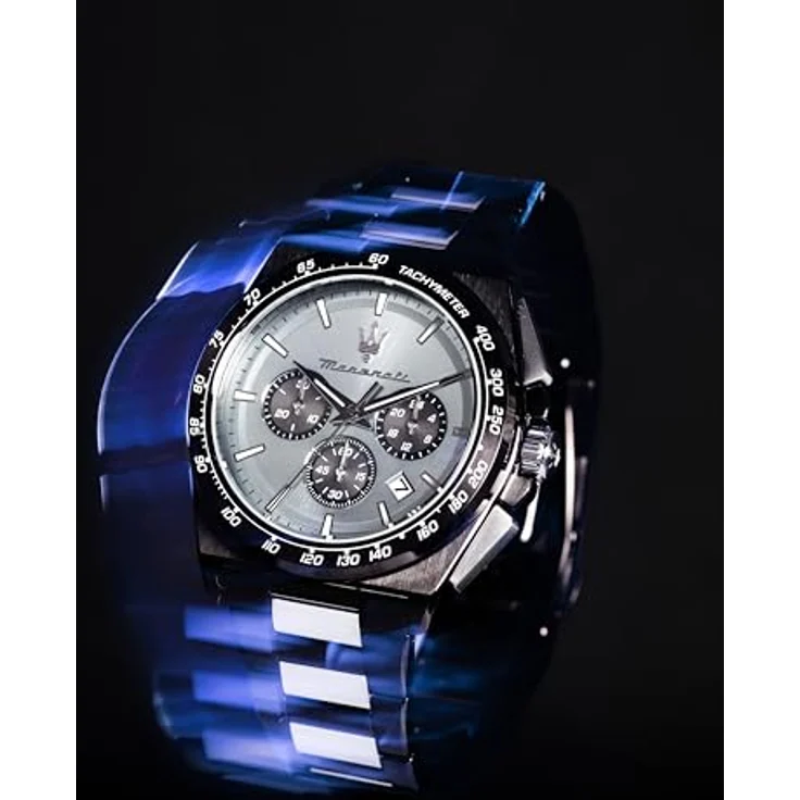 Maserati Velocita R8873652004 Herrenchronograph, schwarzes Keramikgehäuse, rundes Design mit Mineralglas – Bild 4