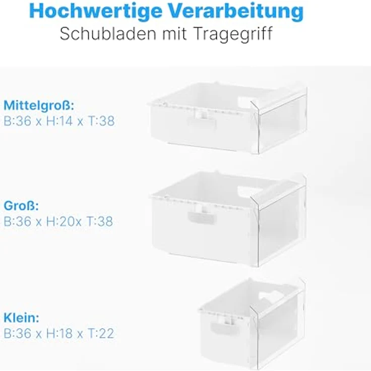 Bomann® Gefrierschrank 87L | Gefrierschrank klein mit Temperaturbereich ≤ -18°C | 3 Schubladen | Tiefkühlschrank mit wechselbarem Türanschlag | Freezer Tiefkühlschrank klein GS 7253 inox – Bild 3