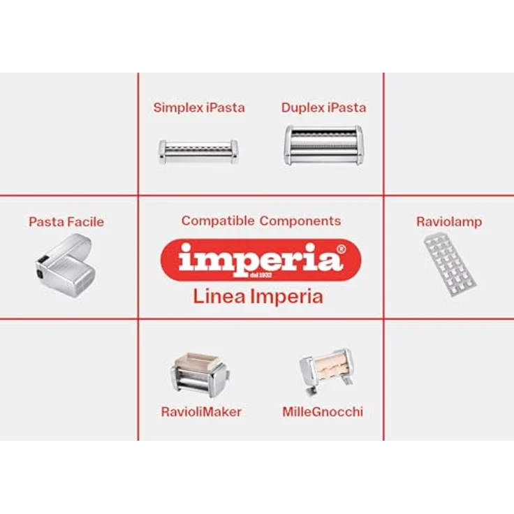 Imperia Duplex, Pastamaschine aus Edelstahl mit Nudelaufsatz für Tagliatelle und Fettuccine, Silber – Bild 7