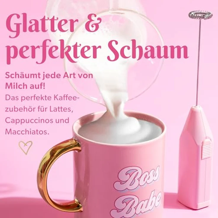 FACKELMANN Paris Hilton Milchaufschäumer aus Edelstahl und Kunststoff - Kompakt, leistungsstark & ideal für unterwegs, inkl. 2 AA Batterien, Pink – Bild 3