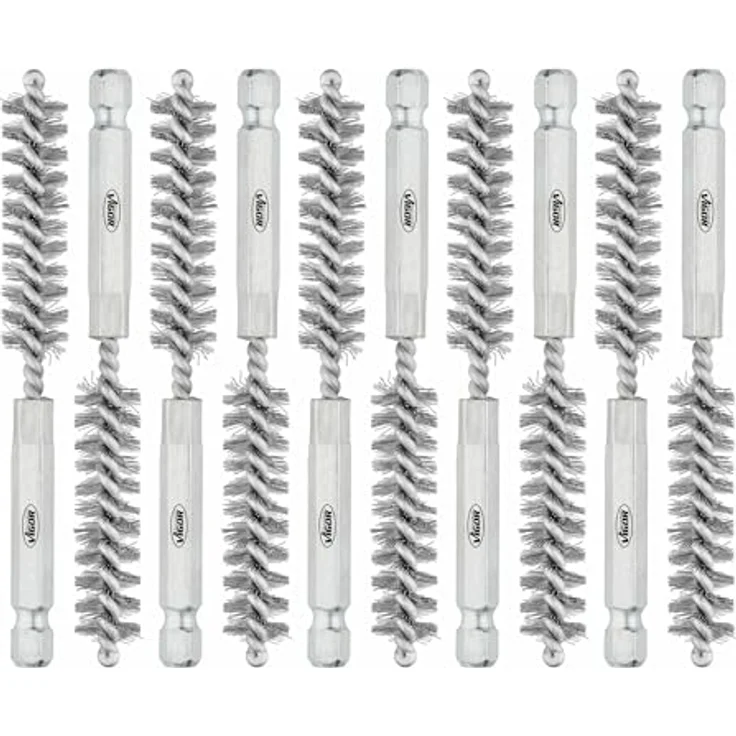 VIGOR Stahlbürste V4646S-11, Stahbürsten-Satz mit 10 Stück, Ø 11 mm – Bild 2
