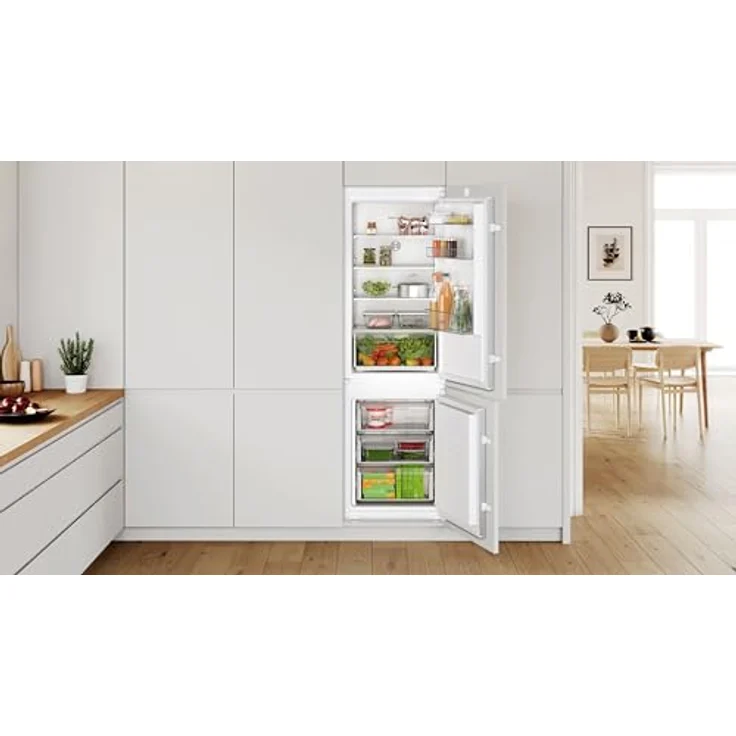 Bosch KIN86NSE0 Serie 2 Einbau-Kühl-Gefrier-Kombination, 177,5 x 56 cm Nische, 184 L Kühlen + 76 L Gefrieren, Eco Airflow; LED-Beleuchtung; Automatisches Super Gefrieren; Ablagen aus Sicherheitsglas – Bild 5