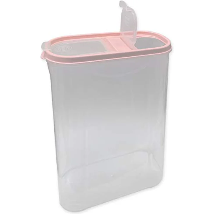 HAC24 6er Set Schüttdose Vorratsdose, Transparent mit hellblauen, rosa und flieder Deckel, Je 3x 1,4 Liter & 3x 2,8 Liter, Spülmaschinengeeignet und Lebensmittelecht – Bild 3