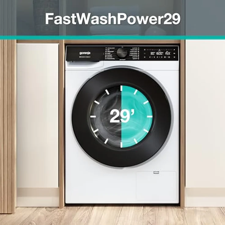 Gorenje W5G694A1T1 Waschmaschine, 9 kg Fassungsvermögen, 1400 U/min, total AquaStop, WIFI, Schnellprogramm Power 29, weiß – Bild 4
