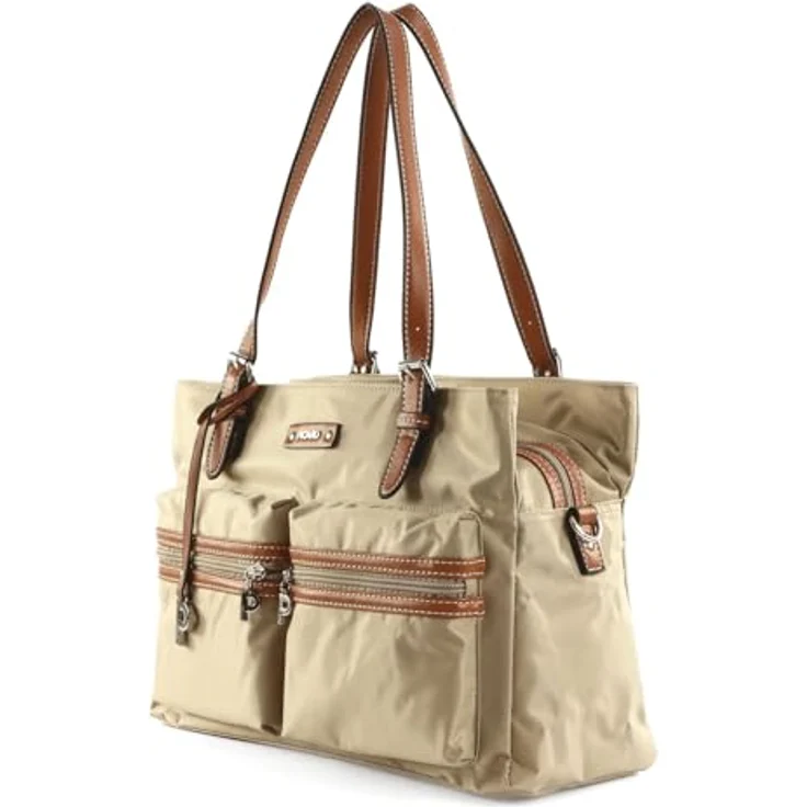 Picard Schultertasche Shopper Sonja M, Nylon Schultertasche in Sand mit verstellbaren Riemen und vielen Fächern, DIN A4 geeignet – Bild 2