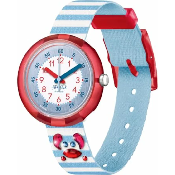 Flik Flak SHINING CRAB Armbanduhr, Bio-basierter Kunststoff, Wasserdicht 3 Bar, Blau