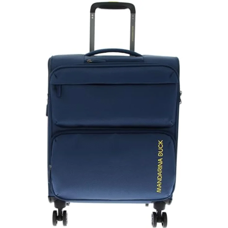Mandarina Duck Zephyr Trolley Cabin, Koffer aus 3D-Effekt-Stoff, leicht und praktisch, blau – Bild 2