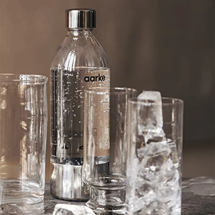 Aarke Carbonator II Wassersprudler PET Flasche, Edelstahl-Elemente, für Soda Sprudelwasser, 1 Liter, silber – Bild 4