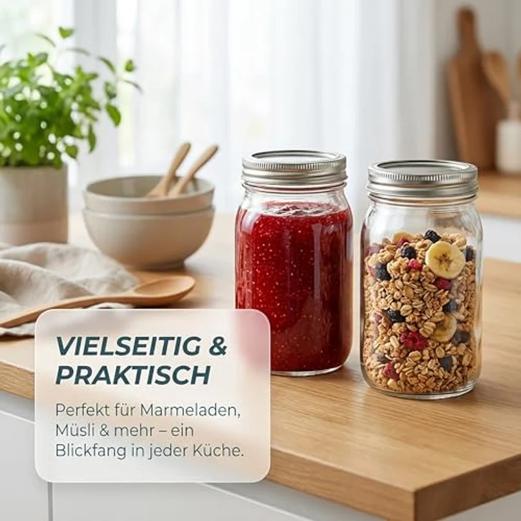 relaxdays Einmachglas Einmachgläser 8er Set, 500 ml, luftdicht mit Deckel, transparent, inkl. Etiketten und Schnur – Bild 3