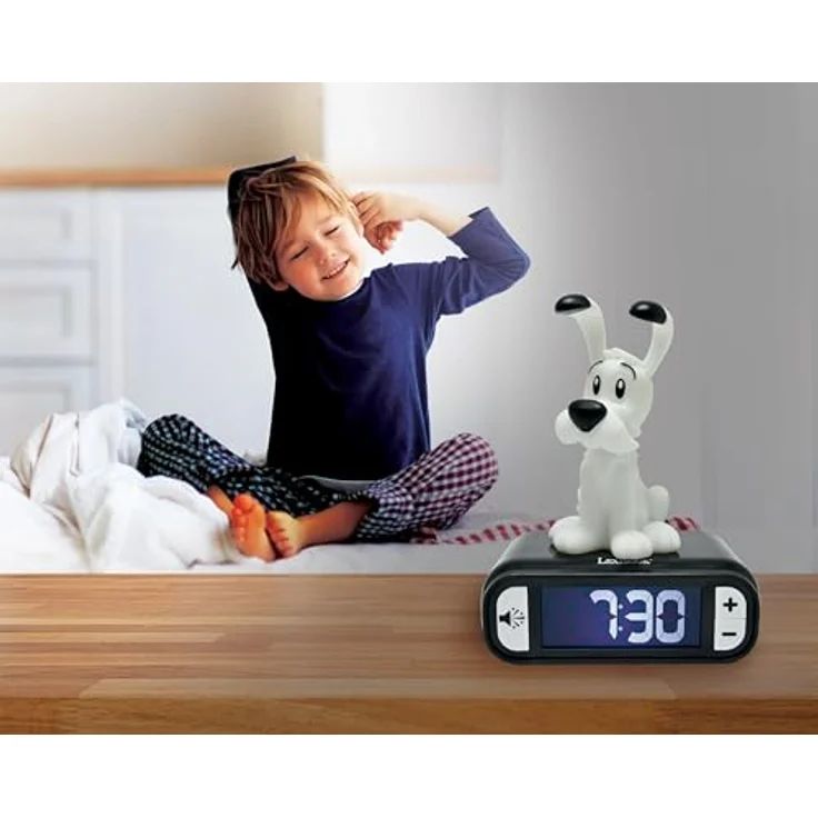 Lexibook Asterix Nachtlicht-Wecker RL800AX1 mit LCD-Bildschirm, 6 Idefix-Klingeltönen und Schlummerfunktion – Bild 5