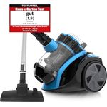 Emerio ECO Zyklon Staubsauger 900 Watt Leistung 2,0 Liter Staubbehälter 7m Aktionsradius HEPA Filter CyclonePro klein und wendig Metall-Teleskoprohr inkl. Fugendüse, VCE-108278.10, Schwarz/Blau