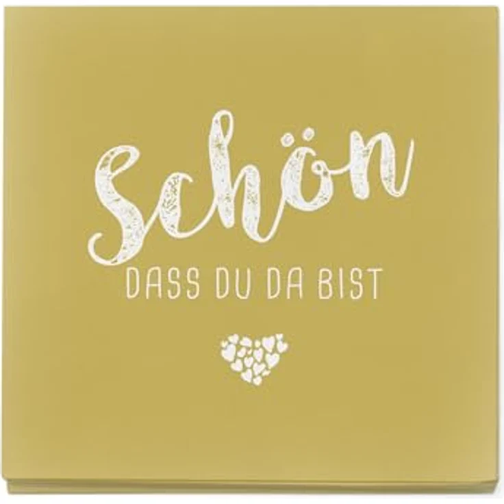 itenga Servietten Schön dass du da bist, 3-lagig, 30 x 30 cm, 40 Stück, currygelb für Kommunion, Konfirmation, Hochzeit und Taufe – Bild 2