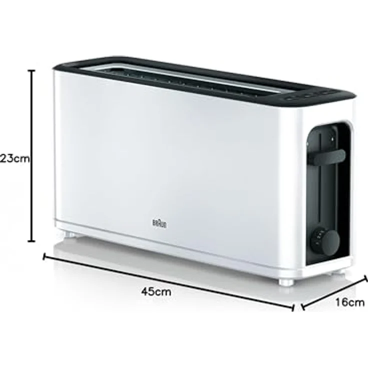 Braun HT3100WH Toaster 1 Schlitz mit 7 Bräunungsstufen, weiß, 1000 – Bild 3