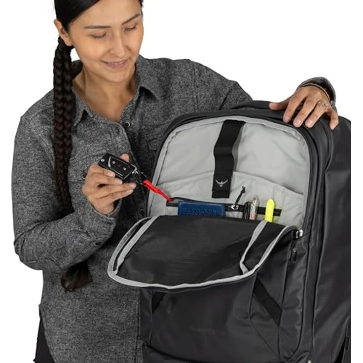 Osprey Transporter Wheeled Carry On Reisetasche, 50 cm, Blau, 38 l, Handgepäck, mit Reißverschlussfach und praktischen Taschen – Bild 9