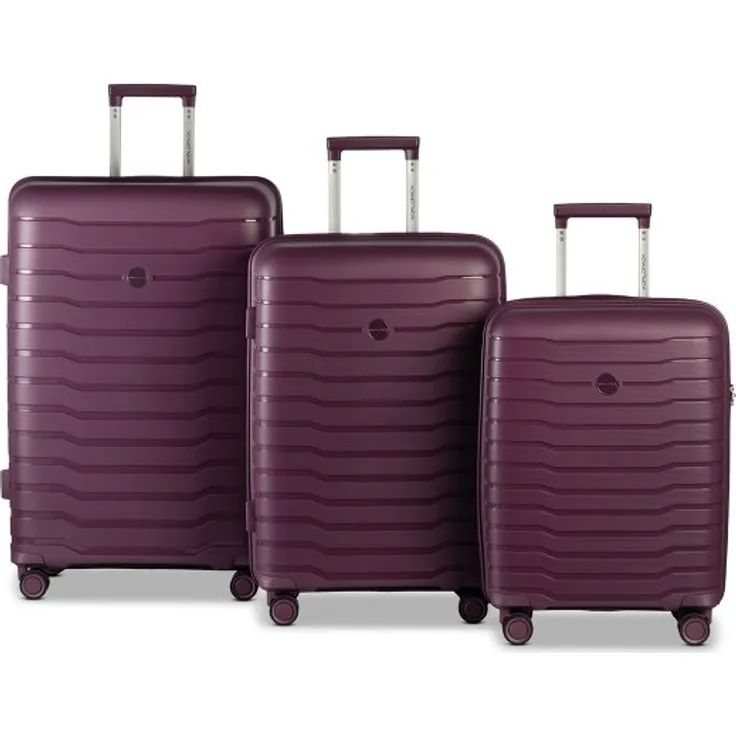 Worldpack Portland 4 Rollen Kofferset, 3-teilig, 100% Polypropylen, lila, Maße: 52 cm x 29 cm x 72 cm