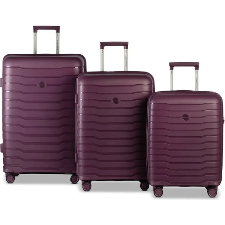 Worldpack Portland 4 Rollen Kofferset, 3-teilig, 100% Polypropylen, lila, Maße: 52 cm x 29 cm x 72 cm – Bild 1