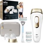 Braun IPL Silk Expert Pro 5 Haarentfernungsgerät Damen/Herren, für dauerhaft sichtbare Haarentfernung, Venus Rasierer und Tasche, Alternative zur Laser Haarentfernung, Geschenk Frau, PL5387, weiß/gold