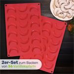 Gravidus Backform Praktisches 2er-Set Silikon-Backformen für Vanillekipferl, Rot