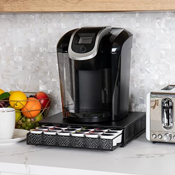 Mind Reader MTRAY-BLK Aufbewahrungsbox für Kaffeekapsel, Metallnetz, Schwarz Square 36, Kapazität 36 Capacity schwarz – Bild 2