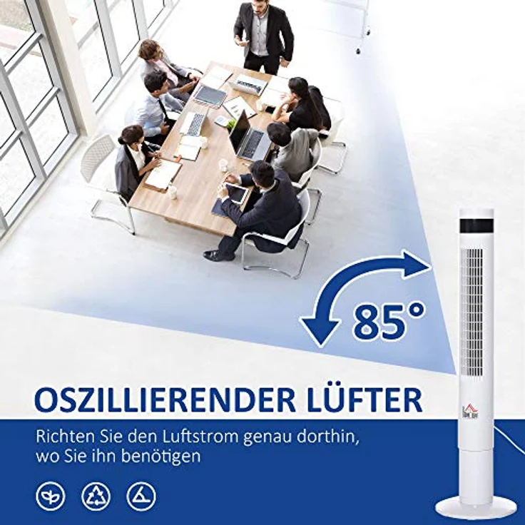 HOMCOM Standventilator Turmventilator mit Fernsteuerung – Bild 6