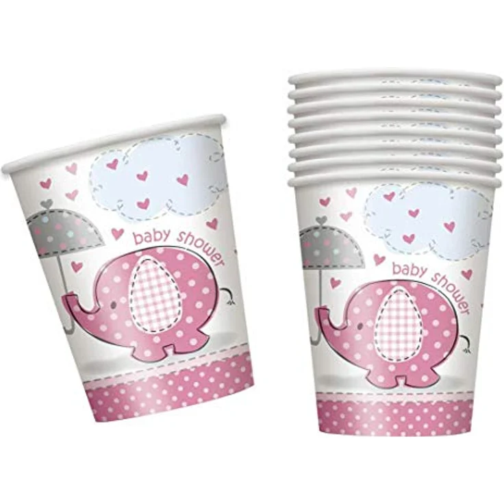 partybecher Baby-Dusche rosa 266 ml Mädchen – Bild 8