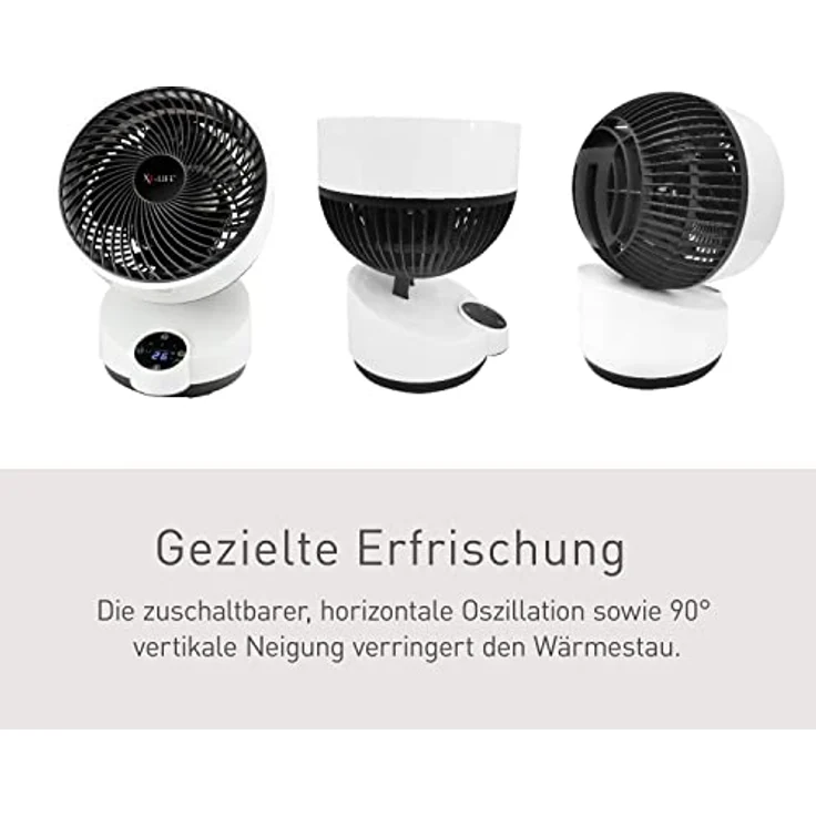 X4-LIFE Fan Pinguin Deluxe mit Touch-Display und Fernbedienung - 90° Neigung - Stromsparender Ventilator - Kippsicher - Wohnzimmer, Küche, Schlafzimmer für alle Räume bis 20m² – Bild 4