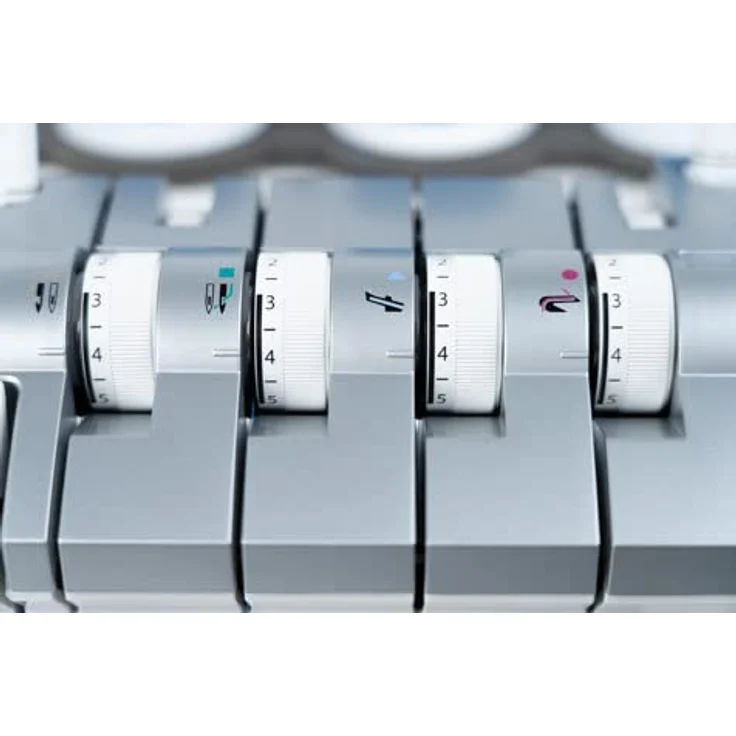 Juki Overlock-Nähmaschine JUKI MO-2500 Sumato, Luft-Einfädler, TWA-System, Traktor Nähfuß, weiß – Bild 2