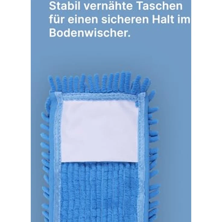 Bestlivings Ersatzbezug Blau für Bodenwischer (2er Pack) - 40cm - Chenille Wischbezug, für alle gängigen Klapphalter - Bezug für alle Bodenarten – Bild 4