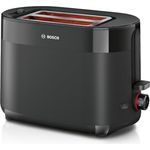 Bosch Kompakt Toaster MyMoment TAT2M123, integrierter Brötchenaufsatz, mit Auftaufunktion, mit Abschaltautomatik, Liftfunktion, Brotzentrierung, perfekt für 2 Scheiben, 800 Watt, Schwarz matt